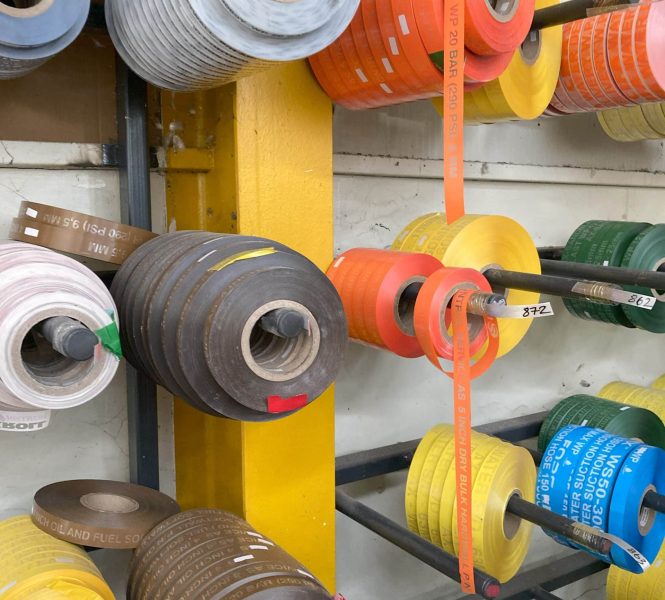 Colorful weight plates on display