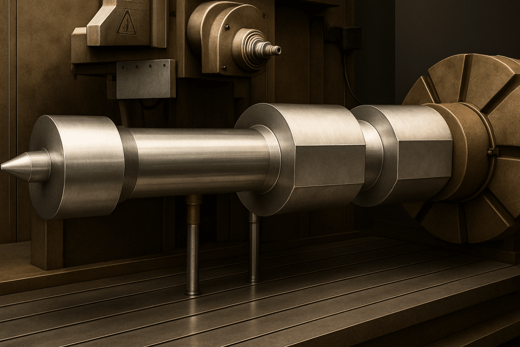 Industrial machinery with metallic components.