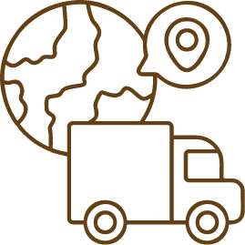 Truck delivering goods globally