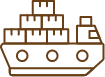 Cargo ship with stacked containers
