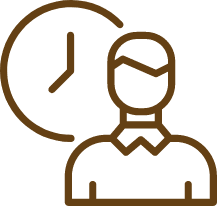 Person managing time with clock